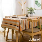 ZZUU Nappe en lin coton rectangulaire  nappe de restaurant café  housse de table anti-poussière 90 * 130cm Orange 130 * 220cm - B07MS895K1